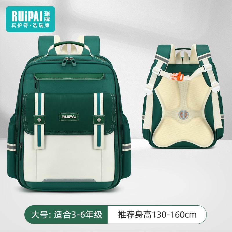Rui brand children's schoolbag, primary school boys and girls grades 1-3, large-capacity anti-fall backpack, reduce burden cloud schoolbag