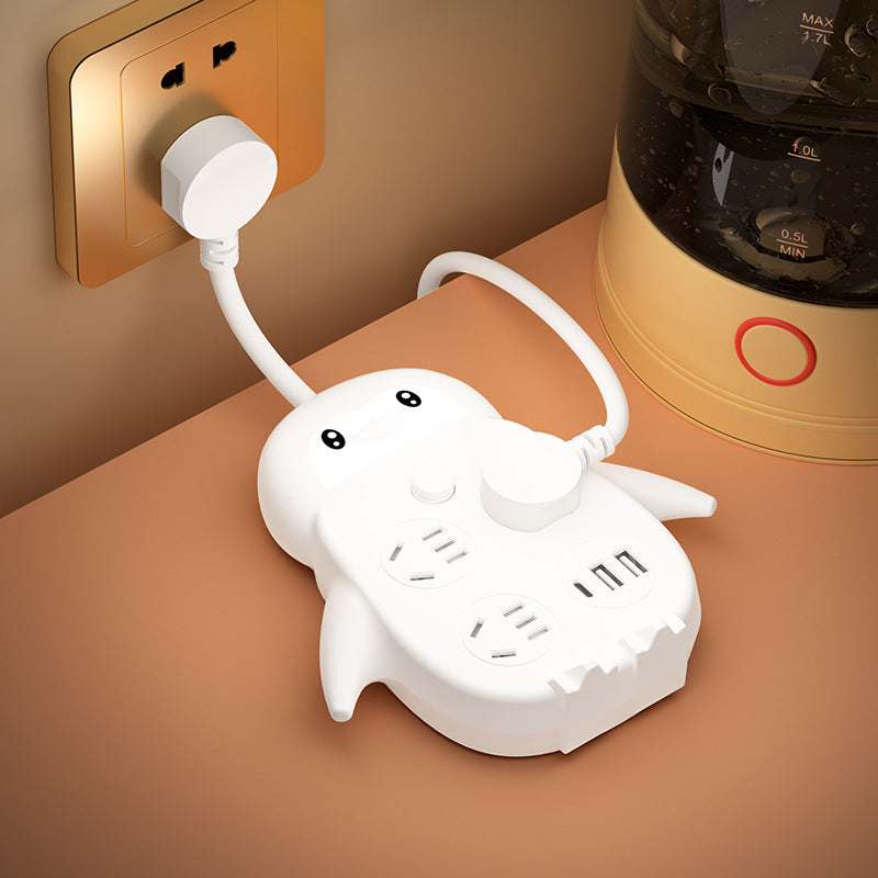 Multifunctional socket converter with night light cute conversion plug strip panel multi-hole wireless drag plug-in power strip