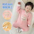 Baby fall and winter cotton chinese style chinese style one-piece khaki newborn baby crawling clothes outing clothes bag butt clothes