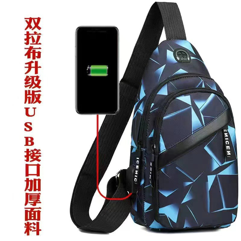 Breast bag men ins new fashion Korean version messenger bag light outdoor sports leisure couple backpack shoulder bag tide