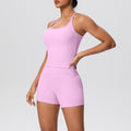 New cloud-feel quick-dry high-waisted butt-lifting shorts activewear set - perfect for yoga, outdoor training, running, and fitness