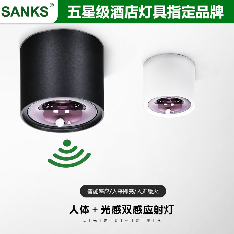 Three pine sensor lights Human body induction embedded ceiling lights Entry door aisle balcony entrance intelligent light control lights