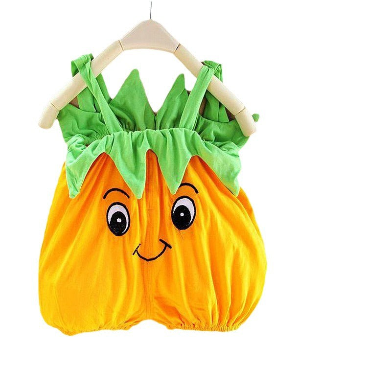Wholesale summer baby cartoon romper cute watermelon design bodysuit infant kids crawling suit onesie with hood