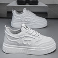 Men's spring 2026 new collection: chunky sole, versatile, trendy, and stylish white sneakers - height increasing athletic casual board shoes for men