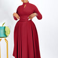 D3252 independent station export women's clothing new arrivalfashionelegant pleated african large size large skirt exportdress