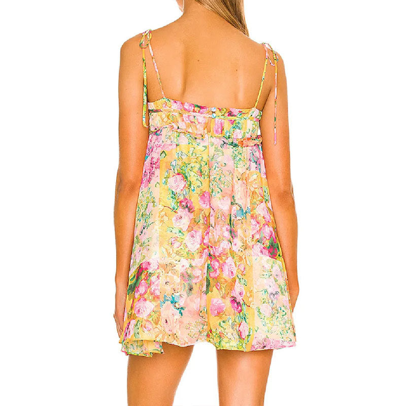 cross-border european and american women's clothing: new summer dresses for women - elegant, fashionable, printed, loose-fit cami mini dress