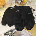 Spring autumkidssweatshirtsuitchildren's fashion sports two-piece set boys and girls winterfleece-linedk-style children's clothing