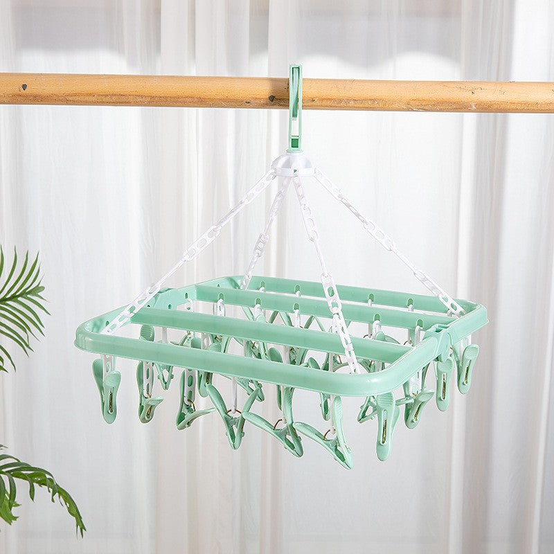 New arrivalthickened 32 clip multi-clip clothes drying rack clothes hanger multifunctional hotel plastic clothes hanger for home socks