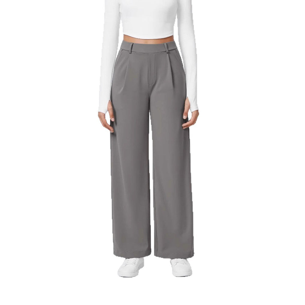 Amazon 2025 autumn new women's cross-border fashion casual solid color pocket loose fit suit pants - versatile and stylish