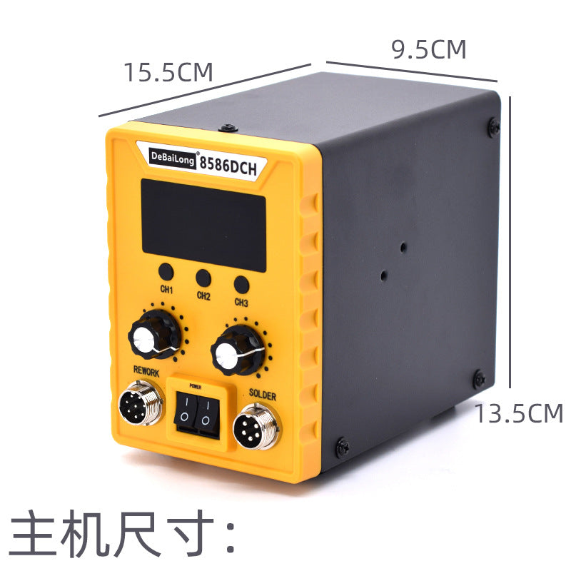 Debailong hot air gun welding table two-in-one 8586D digital display electric soldering iron head adjustable temperature maintenance welding tool