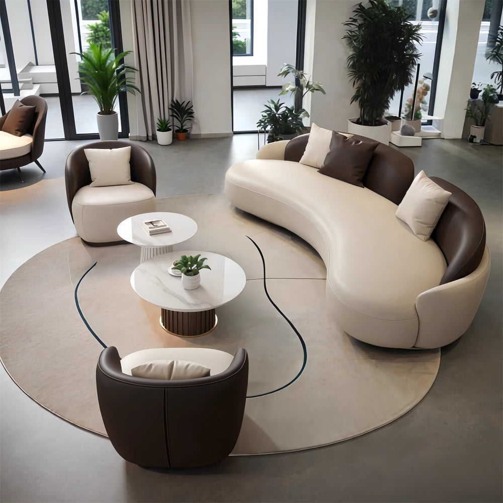 Luxury-style hotel lobby office lounge area reception sofa beauty salon hallway meeting reception curved sofa