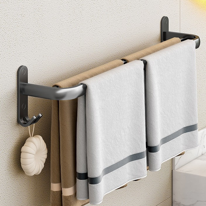 No punching towel rack, bathroom space aluminum bath towel hanging rod, bathroom hanger, storage rack, single and double bar towel bar.