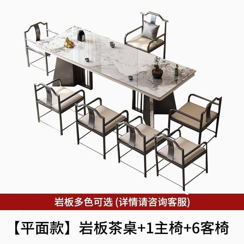 New chinoiserie luxury stone slate tea table table modern tea table and chair combination casualaccessible luxury office large board table tea making table