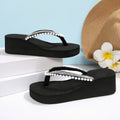 Exportplus size rhinestone flip-flops sandals summernew arrivalfashionplatform shoesthick soleflatscasual flip-flops