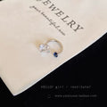 Luxury blue titanium steel stud earrings for women - 2026 new arrival, trendy horseshoe ear cuff earrings, elegant ear jewelry