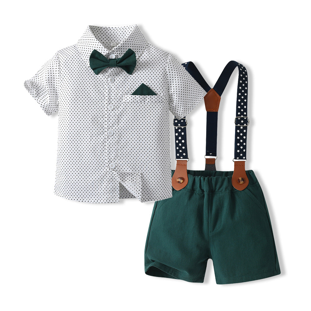 Boys' summer outfit set - lightweight, new arrival, stylish children's clothing, baby clothes, kids' summer short-sleeve two-piece trendy set