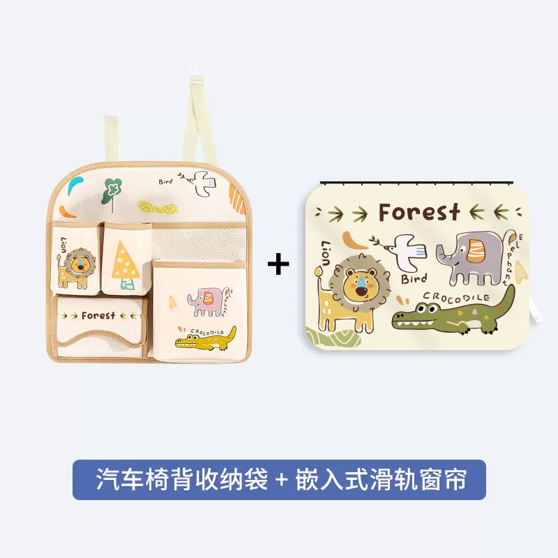 Car storage hanging bag Car seat back storage bag Car tissue box Rear storage box Cartoon rack