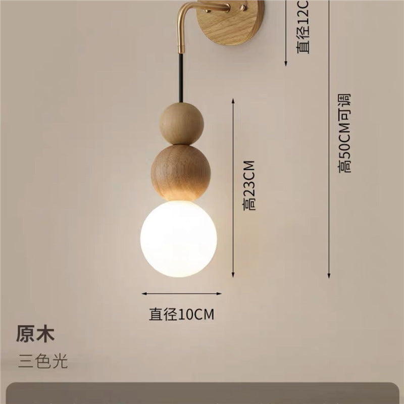 Used solid wood wall lamp japanese style room bedroom minimalist living room background wall light walnut bedside home pendant light