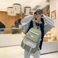 Backpack maillard color matching classy school bag junior high school student school bag casual travel couple college student school bag