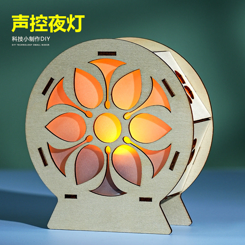 Science and technology small production voice-activated night light scientific experiment ancient style handmade DIY creative science and education material package small invention