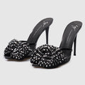 Sexy rhinestone butterfly crystal flower pointed toe high heels 2026 summer new cross-border stiletto open toe sandals