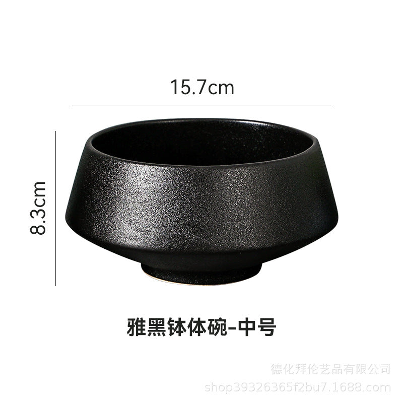 Japanese style creative tableware kiln-turned bowl, household salad bowl, dessert bowl, tall conical bowl for serving dishes