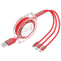 Logo telescopic data cable one to three-in-one car mobile phone gift charging cable suitable for apple android typec