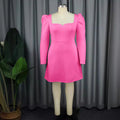 Am030924elegance square neck long sleeves dress banquet party backless bows dress dresses