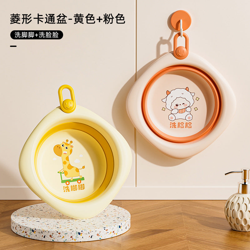 New arrivalkids cartoon foldable washbasin newborn baby essential foot washing butt special vertical material small basin