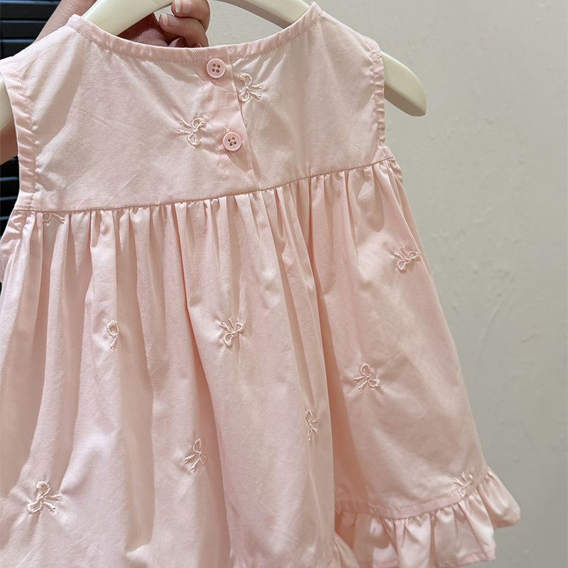 New summer french sleeveless babydoll top for girls - trendy and stylish tank top for baby girls - children's clothing