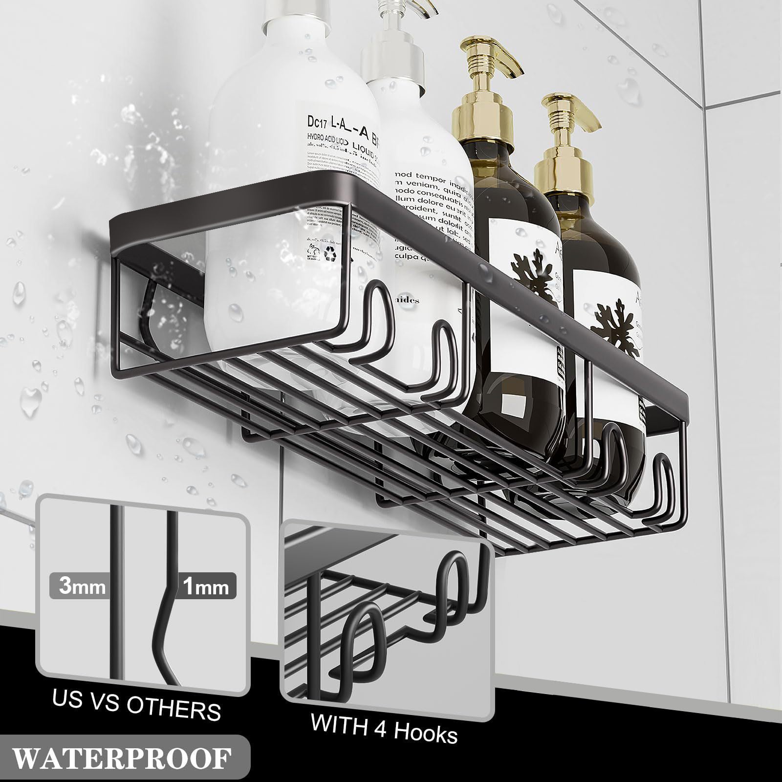 wrought iron bathroom rack No punching toilet Soap rack Body wash storage rack Bathroom rack set