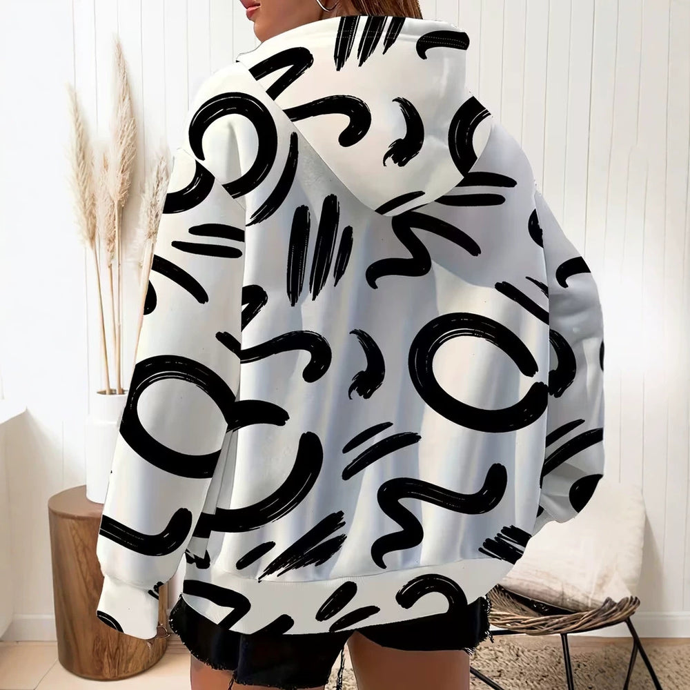 hot-selling plus-size women's zip-up hoodie, new casual long-sleeve hooded sweatshirt jacket, dropshipping available