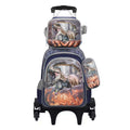 New arrival primary school students can be equipped with pull rod school bag lunch bag pencil bag three-piece set kids cute cartoon backpack