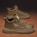 Men's martin boots: new 2025 autumn collection - high-top, british retro, fashionable casual leather shoes for men - thick sole, height increasing