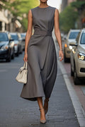 2025 new arrival: women's sleeveless crew neck fashionable casual maxi dress for summer - perfect for cross-border e-commerce, independent websites, and amazon
