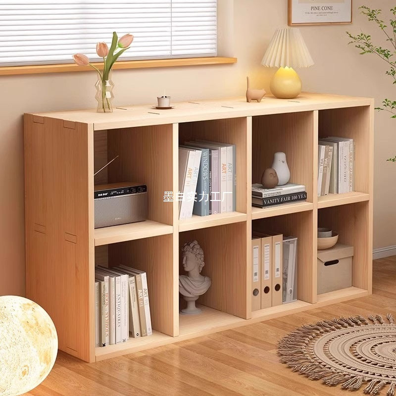 Solid wood bookshelf floor-to-ceiling children's wall kindergarten storage combination bookcase living room storage rack household grid