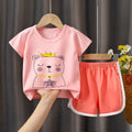 Summer children's clothing set: pure cotton t-shirt & underwear for boys and girls, baby & infant short-sleeve tee and shorts - dropshipping available