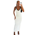 European and american style women's clothing - hot selling new color block backless bodycon cami dress for women on  cross-border