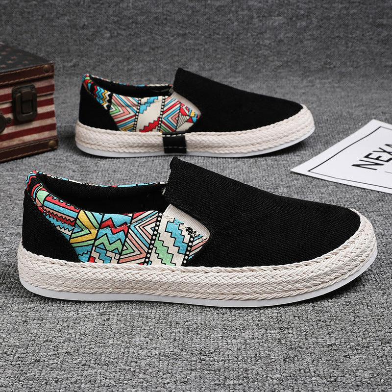 Men's canvas shoes 2025 new spring breathable casual slip-on thousand-layer sole handmade old beijing style canvas sneakers