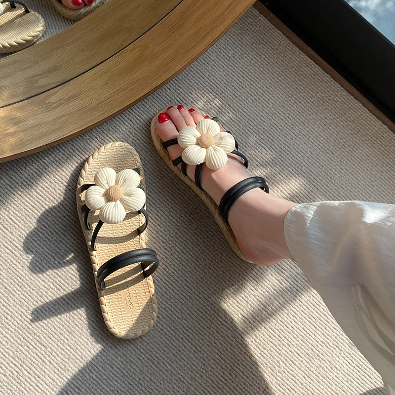 Summernew arrival women's easiest for matchflats two-wear sandals and slippers beach fashion flower sandals and slippers women's outwear slippers women