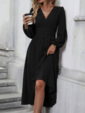 Fall and winternew arrival medium wool ball oblique collar lantern sleeve pleated waist dress