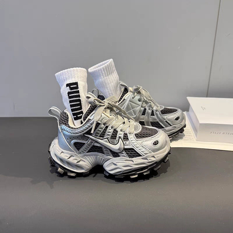Girls' tank top dad sneakers,  spring/autumn new collection, boys' athletic shoes, lightweight kids' trendy brand pink running shoes