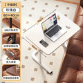 Adjustable height mobile desk with universal wheels, bedside table, reinforced legs, home desk for bedroom, living room, sofa, study table