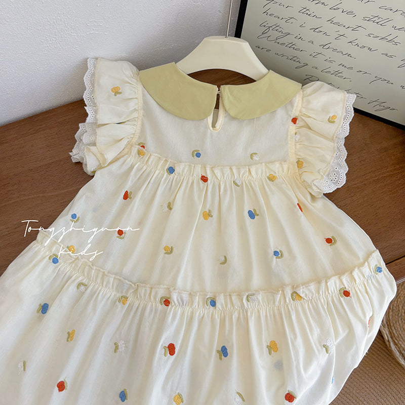 Korean style rainbow floral princess dress - summer versatile casual skirt, chic and trendy fashion