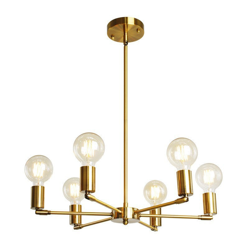 American retro chandelier, clothing store bar restaurant living room simple creative loft personalized wrought iron ceiling lamp