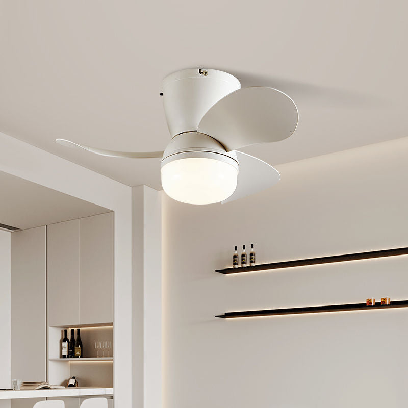 Smart medieval style restaurant fan lamp living room walnut color full spectrum silent bedroom fan all-in-one ceiling lamp