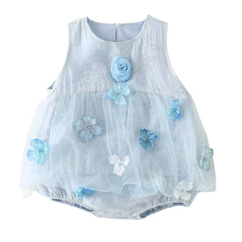 Baby full month, 100-day celebration, first birthday red dress, princess style, summer lightweight romper dress, stylish outfit for young female babies