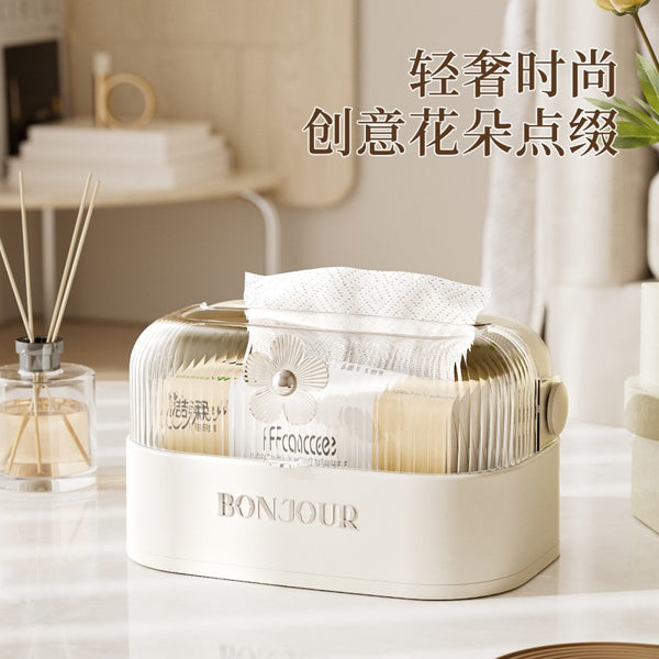 tissue box household high-end light luxury pumping carton high value creative cream style coffee table storage box napkin box