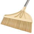 Wool bristle broom and dustpan combo set - household broom  - non-stick hair & soft bristle sweeper