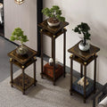 New chinoiserie console table for home end view table non-solid wood casual living room table balcony floor-standing decorative ornament rack